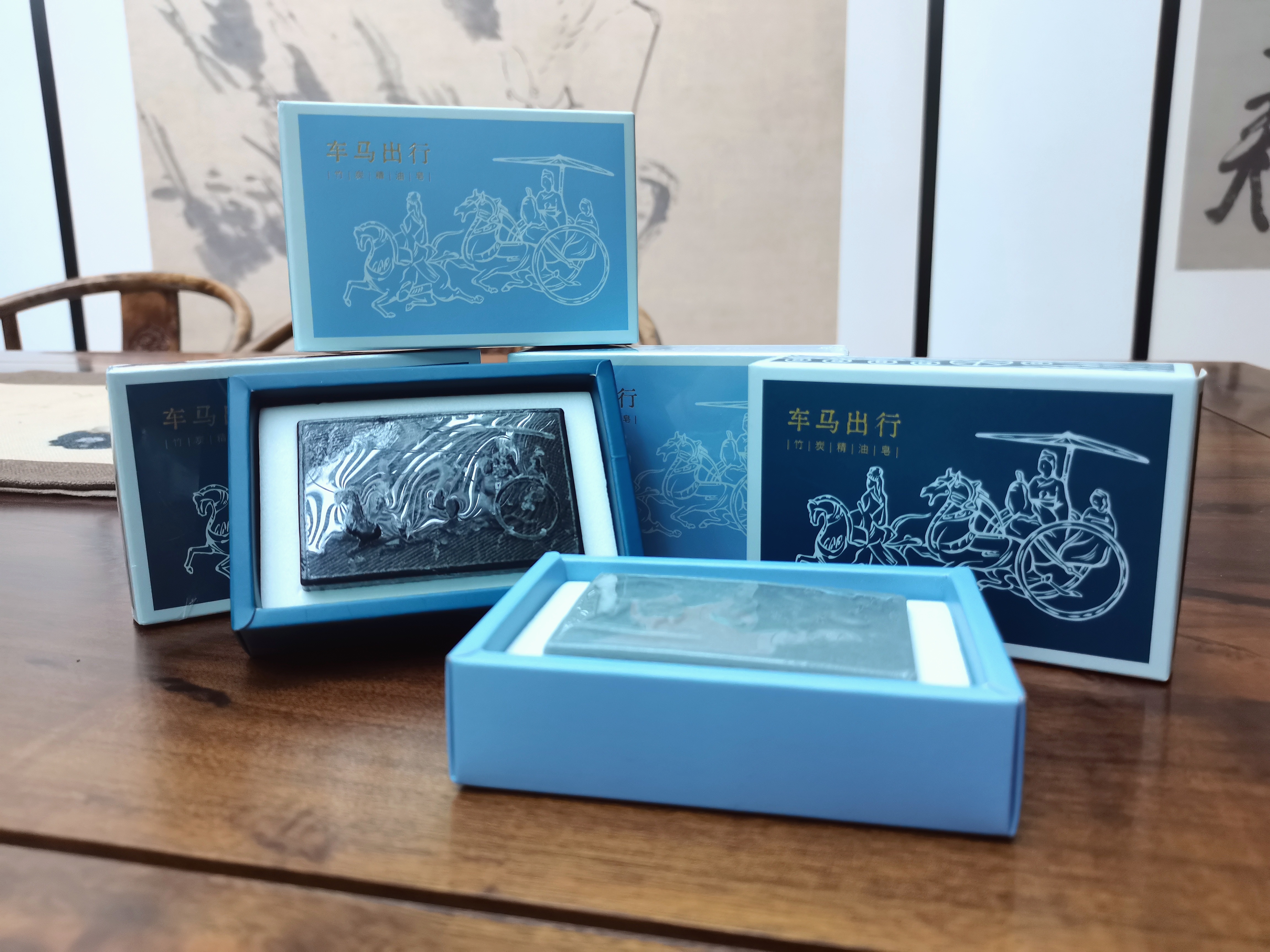 掛軸五島青滝「春蘭之図」共箱 二重箱 茶掛 画賛 花 茶道具 辻